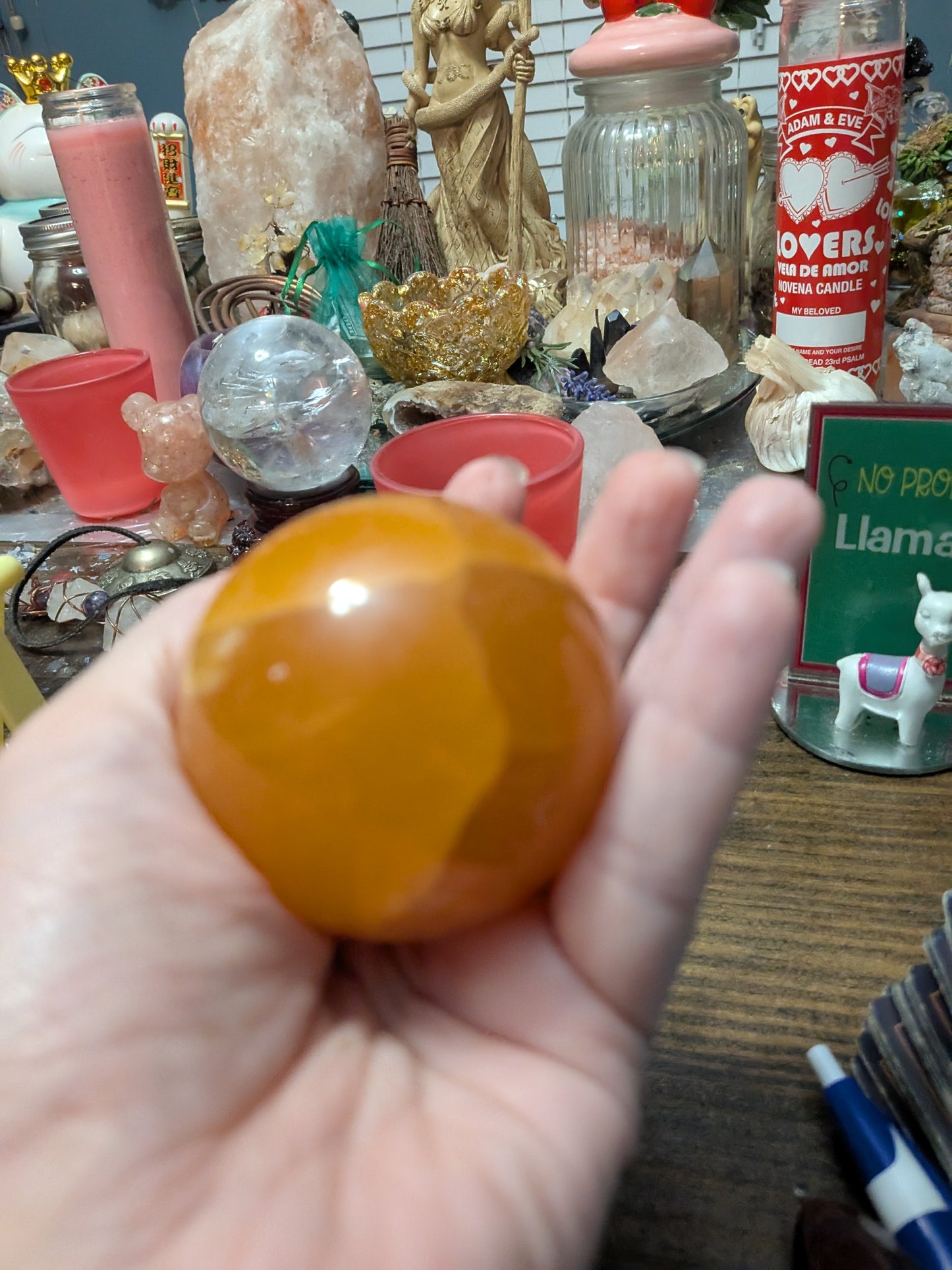 11 oz Orange Calcite Sphere