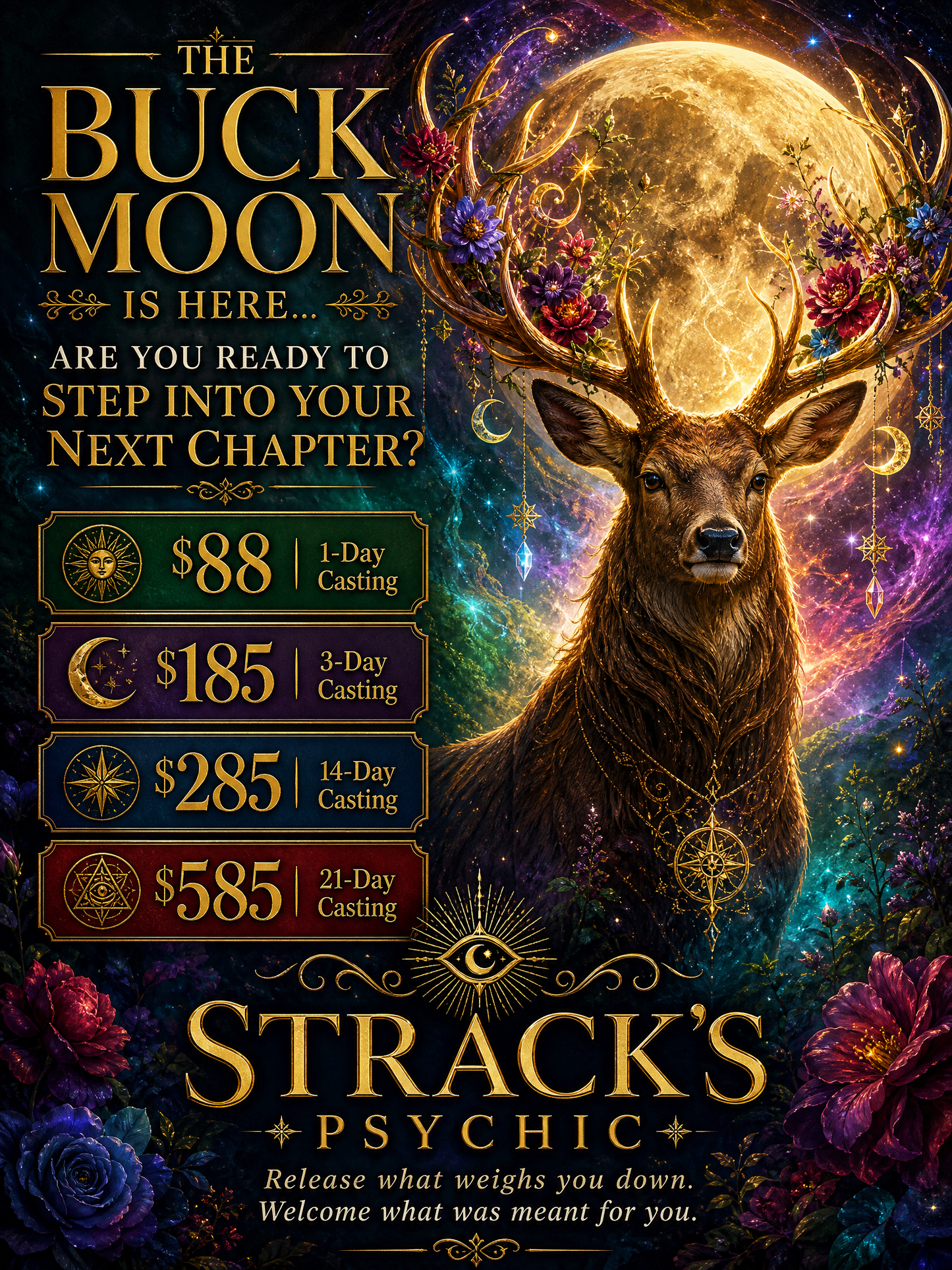 **Unlock Your Desires: The Full Buck Moon is Your Moment!** Full buck moon full moon spell work and rituals