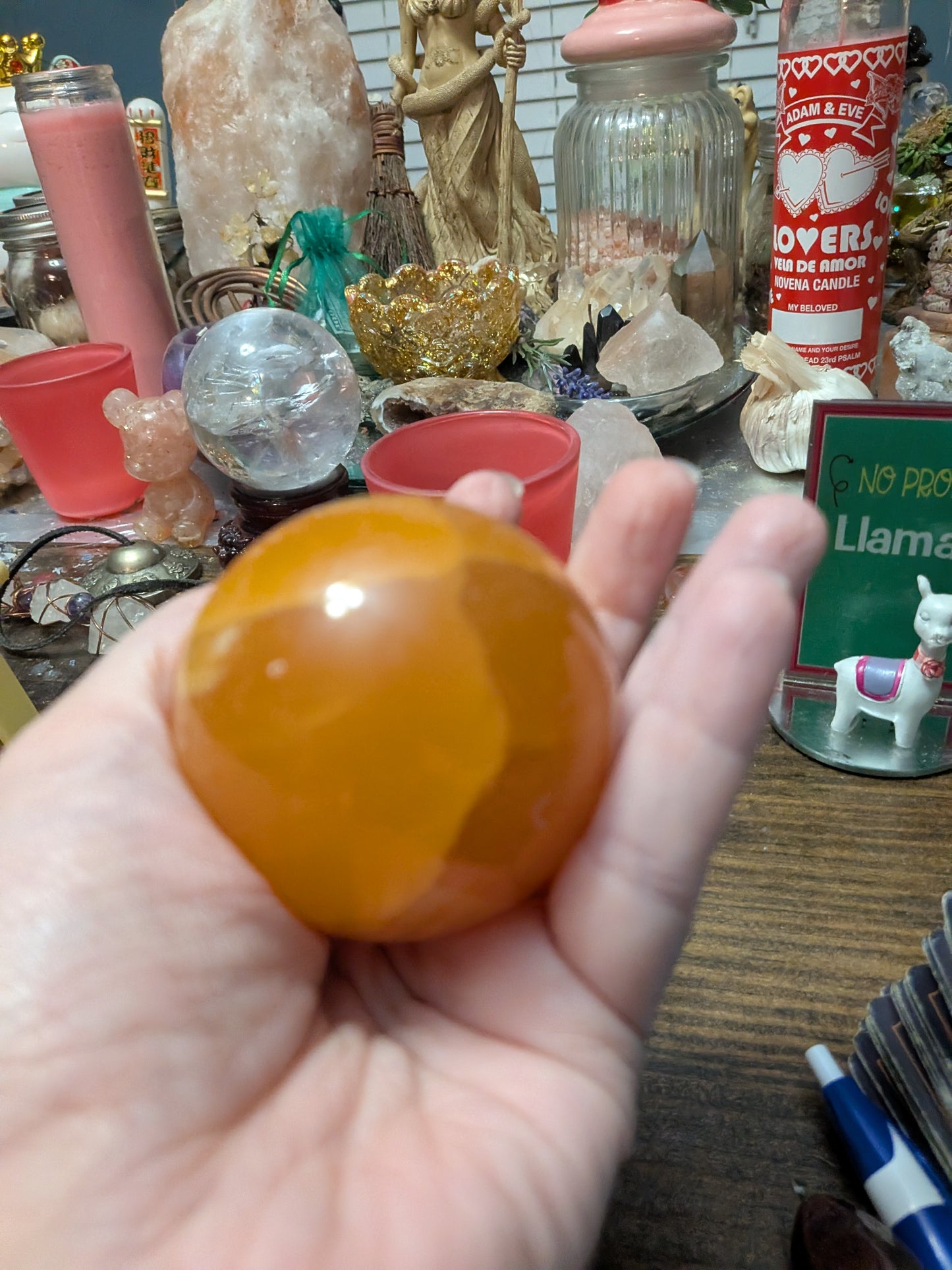 11 oz Orange Calcite Sphere