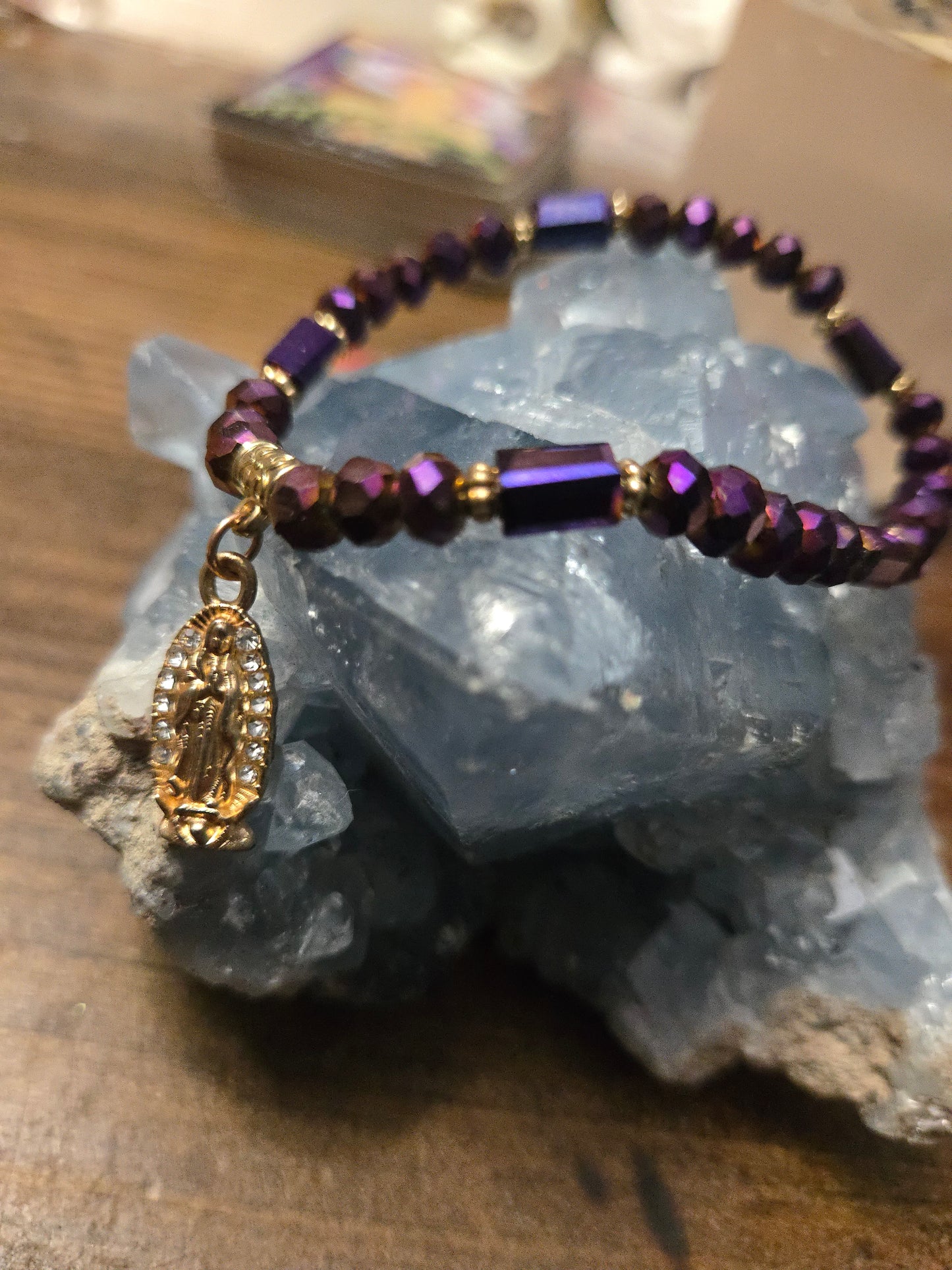 Mother Mary Bracelet|Our Lady of Guadalupe Bracelet| Purple