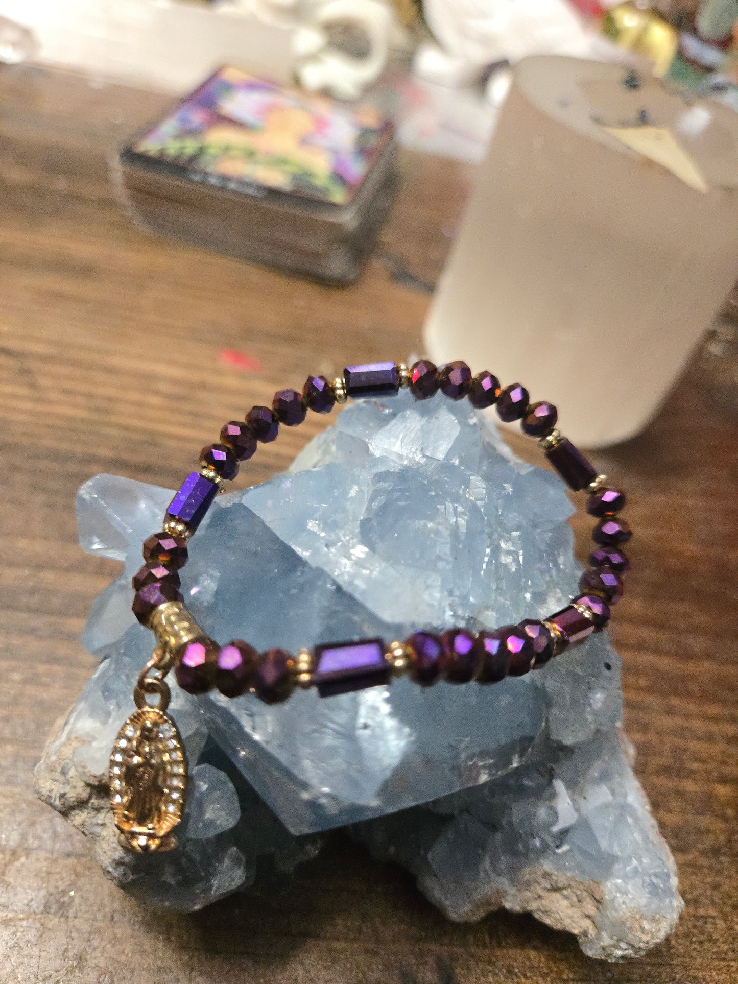 Mother Mary Bracelet|Our Lady of Guadalupe Bracelet| Purple
