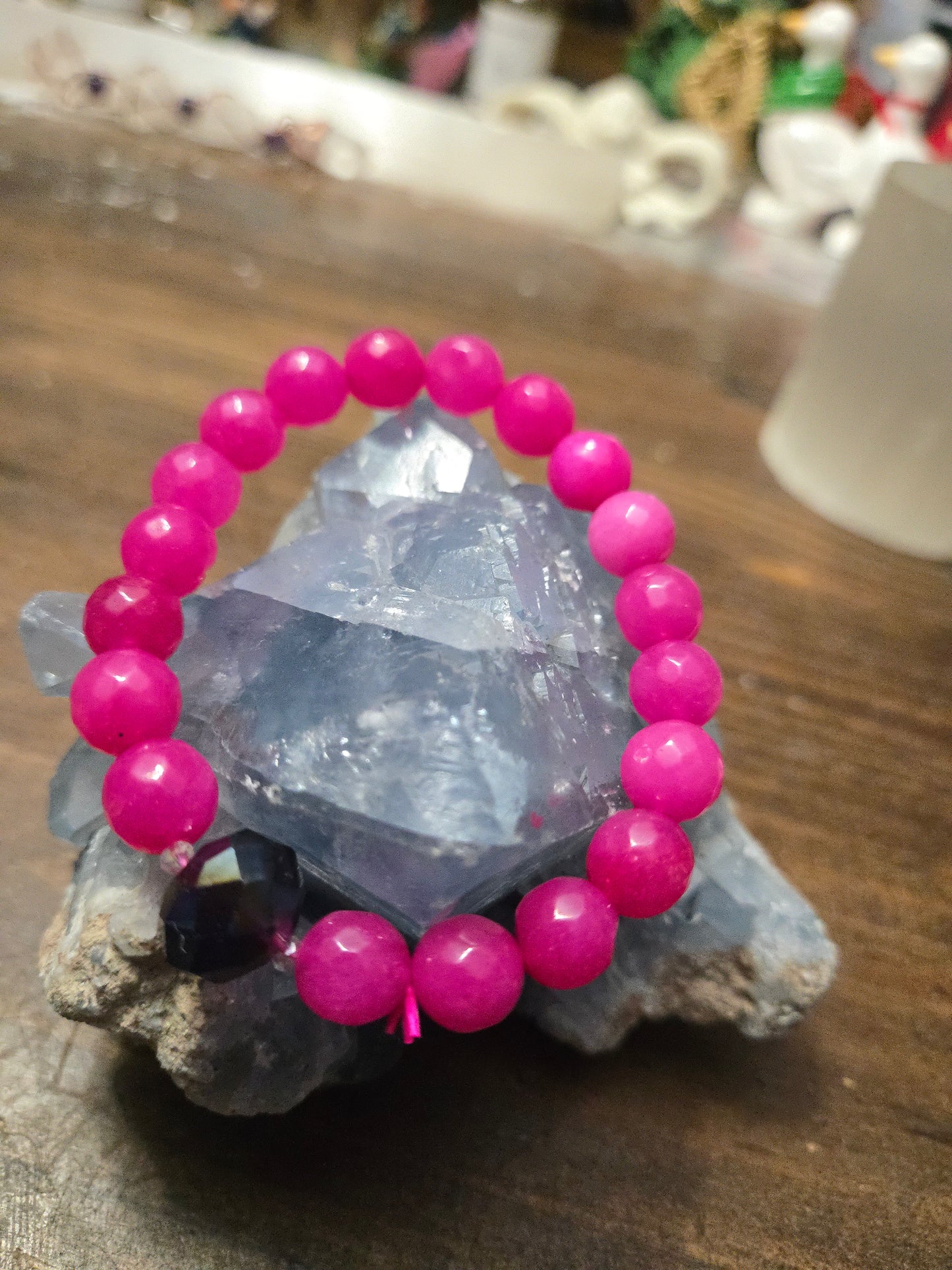 Faceted Magenta Jade Bracelet – Love, Joy & Emotional Healing