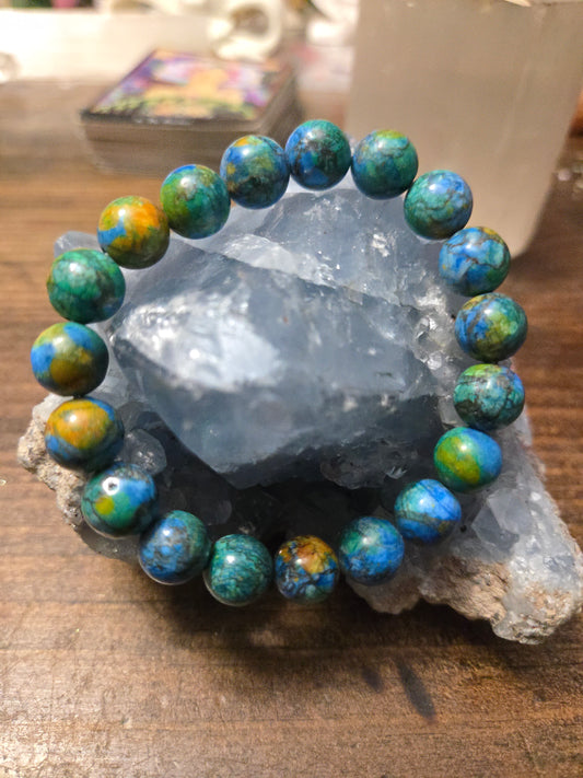Enhance Spiritual Connection | Seek Truth | Release Old Beliefs | Deep Self-Awareness /Azurite–Malachite Bracelet