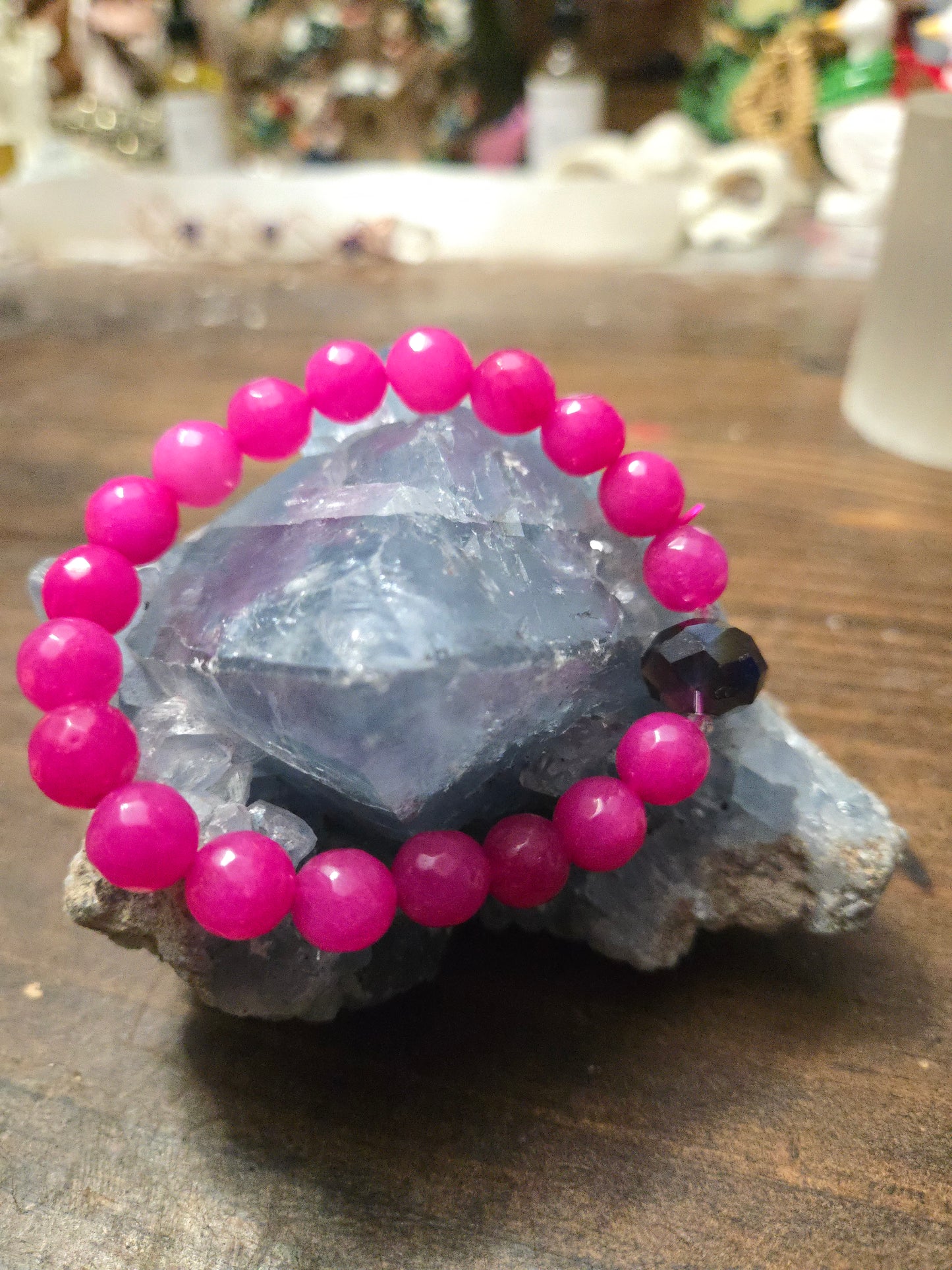 Faceted Magenta Jade Bracelet – Love, Joy & Emotional Healing
