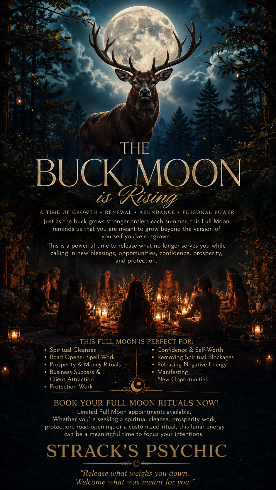 **Unlock Your Desires: The Full Buck Moon is Your Moment!** Full buck moon full moon spell work and rituals