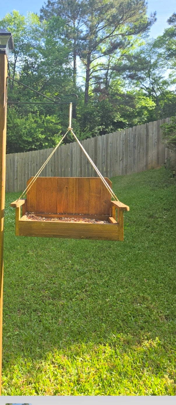 Squirel feeder| Bird feeder| double planter swing | handcrafted cedar wooden hanging plant box