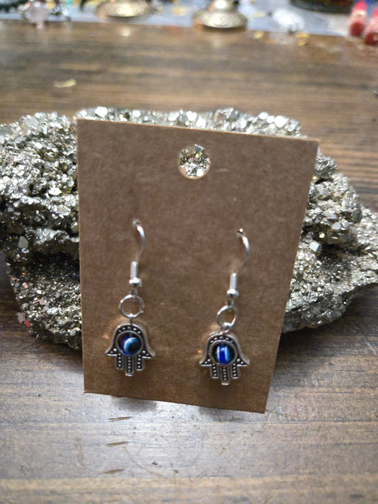 Evil eye protection and good luck hamsa 🪬 earrings
