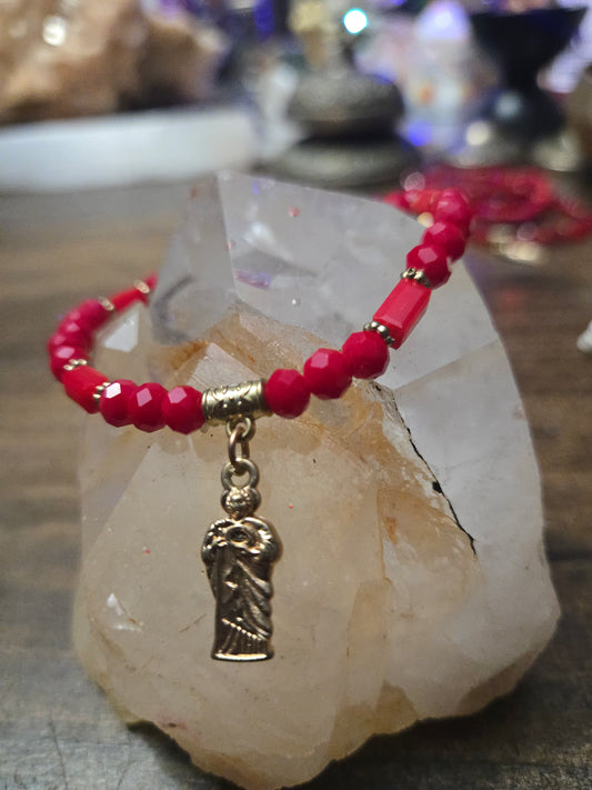 Red St. Judas Beaded Bracelet – Faith, Protection & Hope