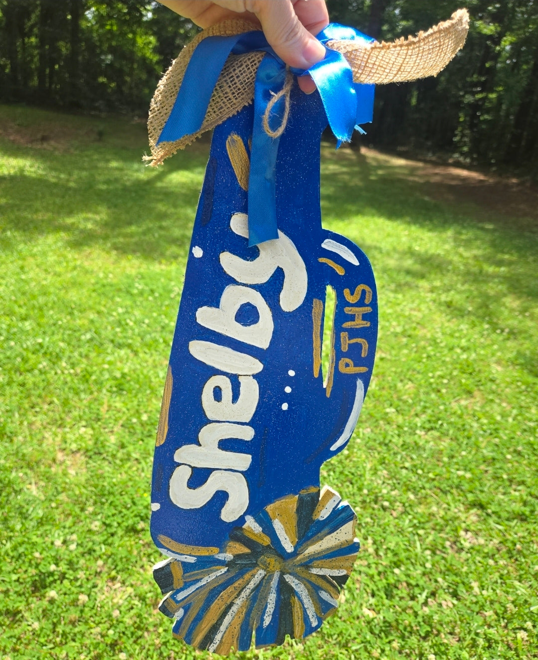 Custom school spirit or cheerleading plaques signs stakes or door hangings